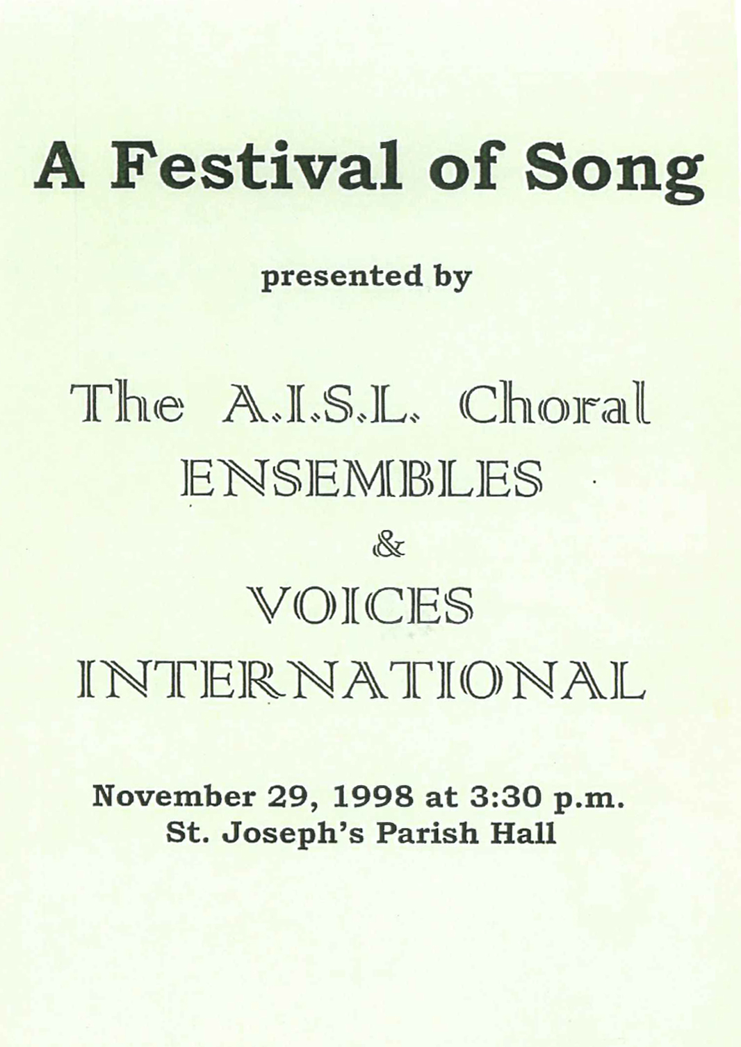Christmas 1998 - A Festival of Song