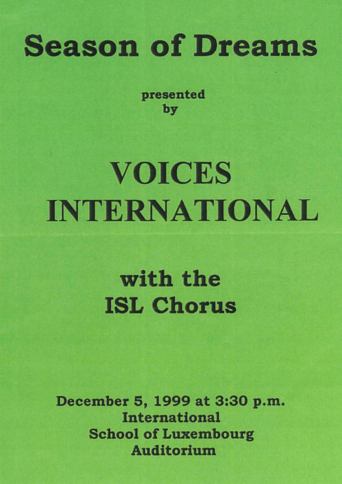 Christmas 1999 - Season of Dreams